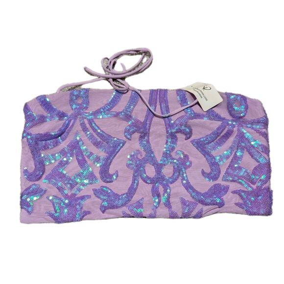 Windsor Women's Size M Light Purple Sparkle Lace Bustier Corset Mermaid Top - Picture 1 of 4